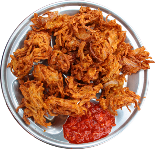 Cadeau de bienvenue pakoras aux oignons