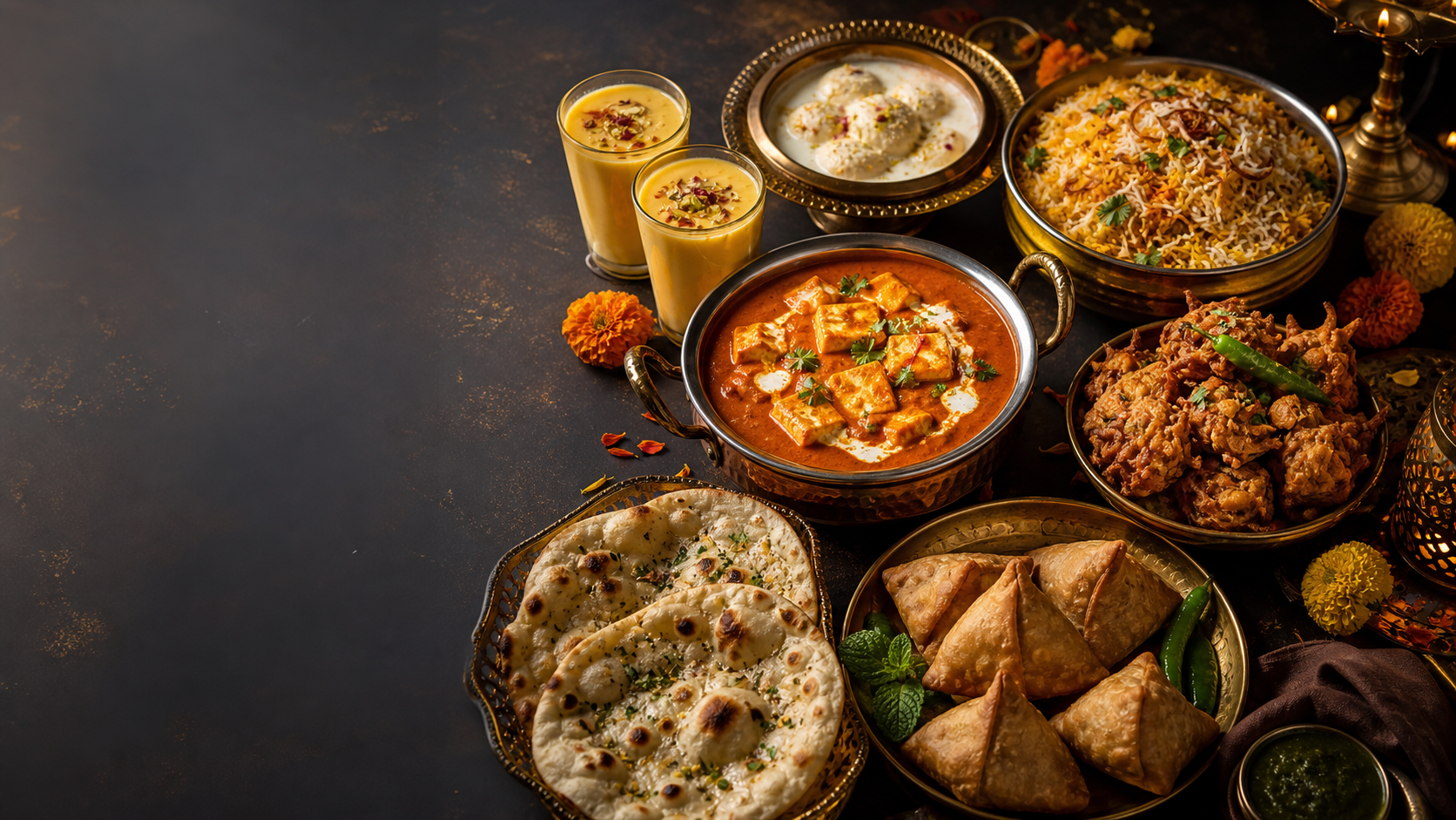 Sélection généreuse de plats indiens Desi Galaxy